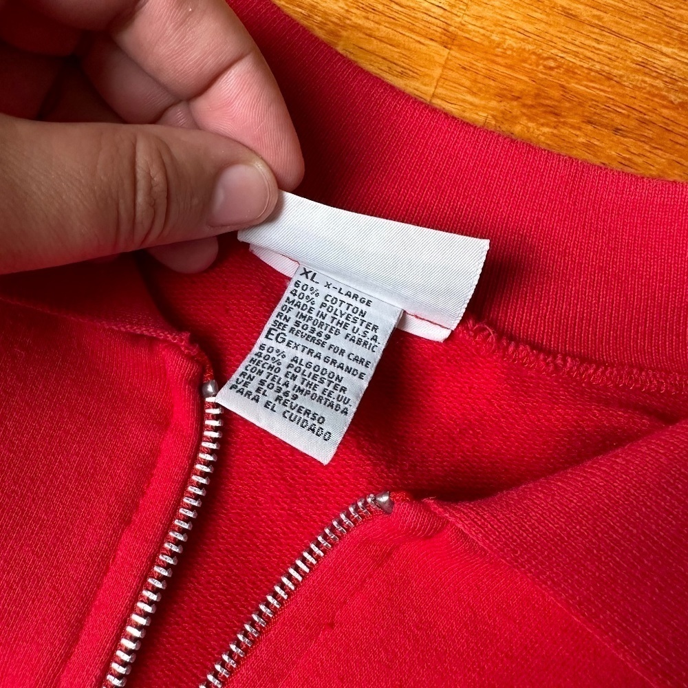 Kathy Ireland Active Women's Quarter Zip Red XL Vintage Sporty Athleisure Comfy - Picture 4 of 9